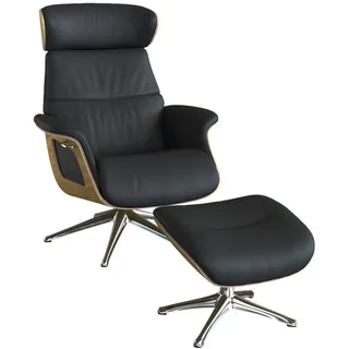 flexlux Relaxsessel Clement 83 x 112 x 125 cm schwarz mit Kopfteil