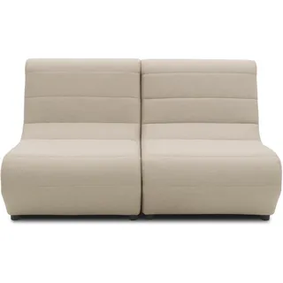 DOMO. collection Outdoor Sofa Borkum, 2-Sitzer aus 2 x Sessel-Element wetterfest, 2er Gartensofa, Gartenliege, Gartenmöbel, Gartencouch, 146 x 102 x 80 cm (BxTxH), taupe