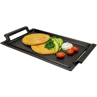 WELL GRILL 41x24 CM Teppanyaki Grillplatte Pfanne mit Seitengriffen, Antihaft Beschichtung Plancha Induktion Grillpfanne für Induktion Backofen Gasgrill Herdarten