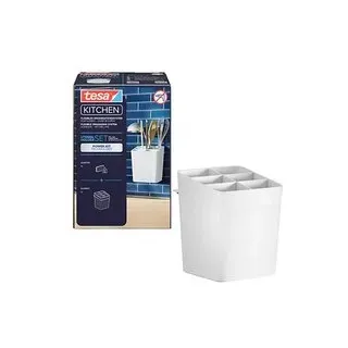 tesa Küchenutensilienhalter weiß, Einzeladapter, Utensilienhalter, Utensilieneinlage, tesa® Power.Kit Adapter, tesa® Klebeapplikator, Anleitung, Wasserwaage, Rändelmutter