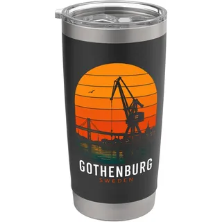 Göteborg Schweden Retro Schwedisch Skandinavisch Vintage Malmo Doppelwandiger Edelstahl-Thermobecher