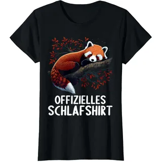 Roter Panda Rote Pandas Offizielles Schlafshirt T-Shirt, Damen, Schwarz, M