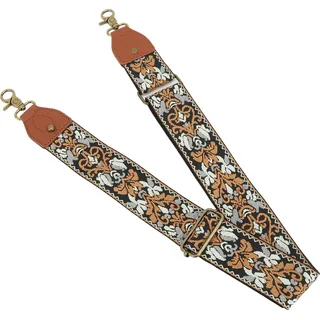 Vintage bestickter Kameragurt, verdicktes Polyester-Gurtband, verstellbar, gewebt für digitale Spiegelreflexkameras, Orange, Blau