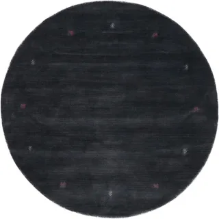 carpetfine Gabbeh Uni Wollteppich Ø 300 cm Grau