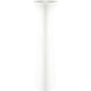 Vase , Weiß , Keramik , länglich , 24 cm , handgemacht , Dekoration, Vasen, Keramikvasen