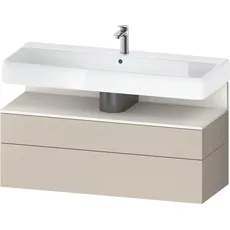 Duravit Qatego Waschtischunterbau, 1 Auszug und 1 Schublade, 1190x470x590mm, Nische Weiß Supermatt, QA4396084, Farbe: Taupe Matt/mit Nischenbeleuchtung