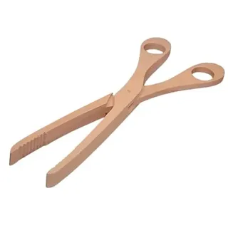 teemando® Holz-Schere, Gurkenzange aus Holz, 28 cm, Grillzange, Holzschere für Gurken, Nudeln und Salat