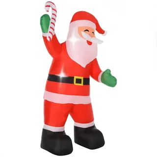 Homcom aufblasbar, Weihnachtsdeko Polyester 125L x 95B x 243H cm Rot