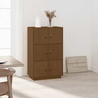 vidaXL Highboard Honigbraun 67x40x108,5 cm Massivholz Kiefer - Braun