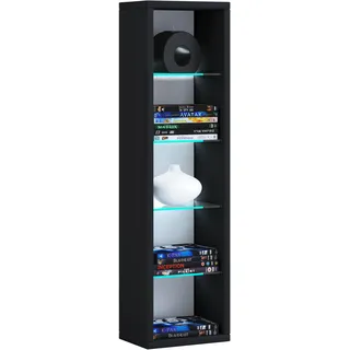 Wandregal VCM "Holz Wandregal Wandboard Hängeregal Board Rasato", schwarz, B:21cm T:14cm, Regale, Wandregal