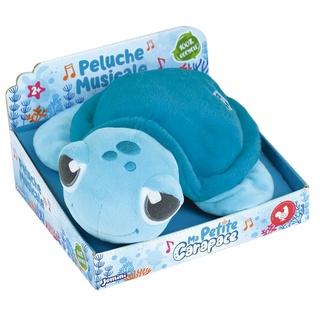 Jemini 024457 MA Kleiner Panzer Plüschtier Schildkröte Blau Musik Klang der Wellen +/- 25 cm 100% recycelt