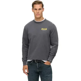 Superdry Heritage Tab Loose Fit Sweatshirt - Stormy Weather Blue - L