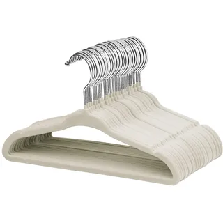 ManGotree 28 cm rutschfeste Baby-Kleiderbügel aus Samt 30 Stück Beige