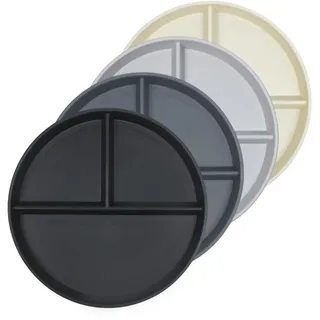 greenandlife Teller Set 4er 22.8cm Unzerbrechliche Speiseteller, Mehrweg Teller, Leicht Plastikteller, Geschirr Plate Mikrowellen& Spülmaschinenfestv, Camping teller für Erwachsene