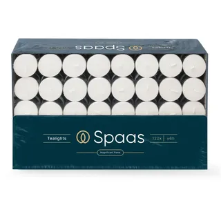 SPAAS Teelichter 120er-Pack, ± 6 Stunden - weiß