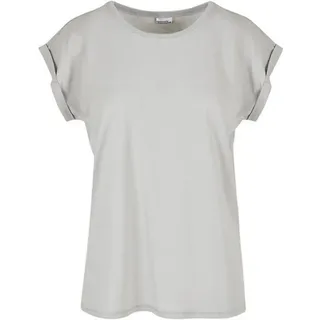 Build Your Brand Damen T-Shirt Ladies Extended Shoulder Tee, lang geschnittenes T-Shirt für Frauen, Baumwolle, Lightasphalt, XXL