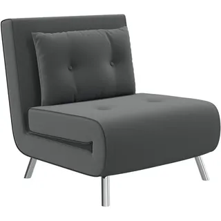 Homcom Schlafsessel mit Bettfunktion, Einzelsofa mit Kissen Samtoptik