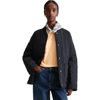 Steppjacke MARC O'POLO DENIM "regular fit aus recyceltem Nylon", Damen, Gr. L, schwarz (blau depths), Obermaterial: 100% Polyamid, regular fit normal, Jacken Steppjacke
