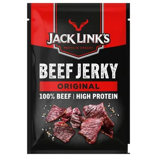Jack Links Beef Jerky Original – 12er Pack (12 x 60g) – Trockenfleisch Eiweiß Snacks - High Protein Snack für Gym, Fitness, Outdoor - American Food für Menschen - Dörrfleisch Chips aus Rind Fleisch