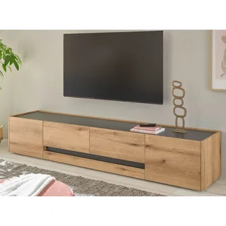 furn.design Center TV-Lowboard 223 cm Grau/Eiche Holz