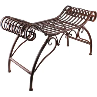 Antike Sitzbank aus Eisen, braun, Gartenbank, Eisenbank - Braun
