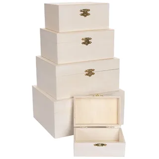 Ideen mit Herz Holz-Boxen-Set 5-tlg. weiß