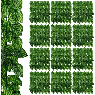 Jopassy Sichtschutzhecke Windschutz Efeu Sichtschutz Balkonverkleidung Blätterzaun,Wassermelonenblätter - Grün