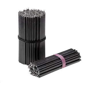 Danilovo Ritual Bienenwachs Kerzen (Schwarze) - Kloster Orthodoxe Kerzen für Gebet, Tischdeko - Ungiftig, Ruß - Tropffrei, Lang, Nachhaltige Produkte, N140, Höhe 16 cm, Ø 5 mm (200 Stück)