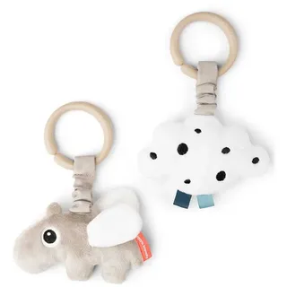 Done By Deer Hängendes Aktivitätsspielzeug Glückliche Wolken Sand 2 Stücke - Beige - One Size