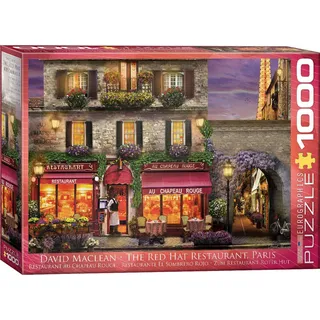 Das Restaurant Zum roten Hut in Paris - 1000 Teile Puzzle im Format 68x48 cm