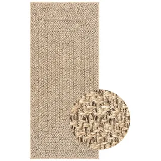 vidaXL Teppich ZIZUR 80x200 cm Jute-Optik Indoor und Outdoor - Braun