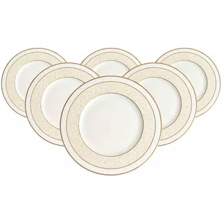 Villeroy & Boch Speiseteller Ivoire 27,5 cm weiß/gold 6er Set