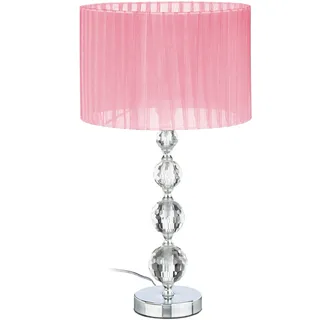 Relaxdays Tischlampe Kristall Rosa
