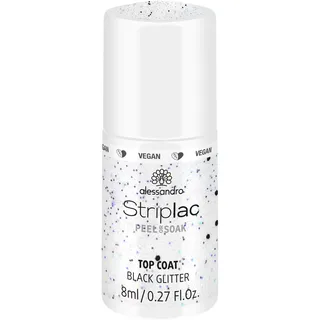 Alessandro Striplac Peel or Soak Top Coat 8 ml black glitter