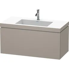 Duravit L-Cube Möbelwaschtisch c-bonded mit Unterbau wandhängend, 100x48 cm, 1 Auszug, ohne Überlauf, 1 Hahnloch, Farbe: Terra Matt