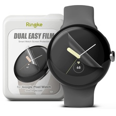 Ringke Dual Easy Film [3 Stück] Kompatibel mit Google Pixel Watch 2 (2023) / Pixel Watch (2022) 41mm Schutzfolie, Volle Abdeckung Klar Displayfolie