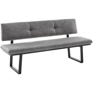 Cantus Sitzbank , Grau, Schwarz , Metall, Textil , 140x86x60 cm , Fußauswahl, Stoffauswahl, Typenauswahl, mit Rückenlehne, in verschiedenen Größen erhältlich , Esszimmer, Bänke, Sitzbänke, Polsterbänke