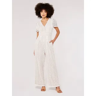 Latzhose APRICOT "Hose", Damen, Gr. XS (34), N-Gr, weiß, gewebt, Obermaterial: 100% Polyester PES., uni, figurbetont, Hosen Latzhose, mit Spitze