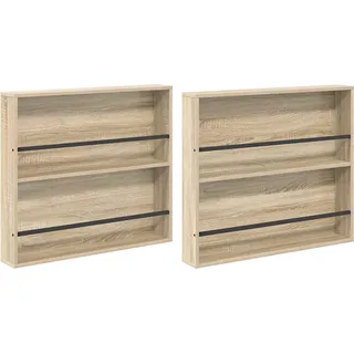 vidaXL Magazinregal 2 pcs Sonoma-Eiche 80 x 12 x 70 cm Holzwerkstoff - Braun