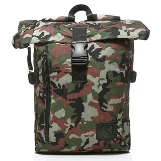 Bag Street Herren Vintage-Rucksack im Camouflage-Design, lässiger Kurier-Rucksack für Arbeit, Freizeit, Reisen und Alltag, HORN82 - Grün