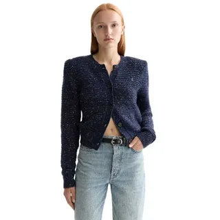 Scotch & Soda Metallic Strickjacke - Meteorite / Peacoat Metallic - L