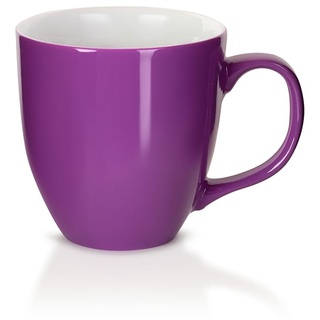 Mahlwerck Jumbotasse, große Kaffeetasse aus Premium Porzellan mit hoch-glänzender Oberfläche, Geschenktasse, Shiny Violet, 400ml