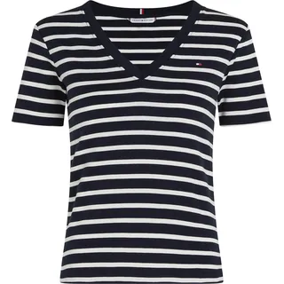Tommy Hilfiger Slim Cody mit V-Ausschnitt, Nos Breton Desert sky, / ecru), - M