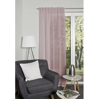 Gardine HOME WOHNIDEEN "DOLLY" Gr. 3, rosa (altrose), B:140cm H:225cm, Voile, Polyester, Gardinen, Gardine, transparent
