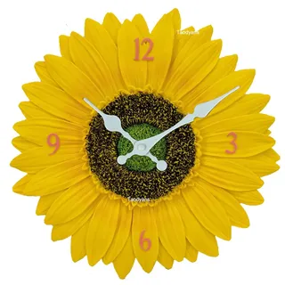 Taodyans Wanduhr für den Außenbereich, 30 cm, Sonnenblume, wasserdicht, für den Außenbereich, Gartenuhr für Pool, Zuhause, Küche, Wohnzimmer, Dekoration – Nicht geräuschlos (Sonnenblume)
