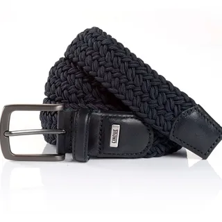 Ledergürtel CINQUE "POGGIO", Herren, Gr. 85, blau (navy uni), Materialmix, unifarben, Gürtel Ledergürtel, Flechtgürtel