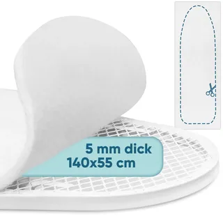 Villkin Bügelbrettunterlage 5mm dick und individuell zuschneidbar - Hochwertige Polsterung aus Moleton für faltenfreies Bügeln - Passend für alle Bügelbretter