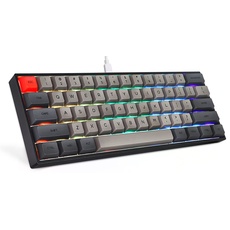 MIHIYIRY SK61 Mechanische Gaming Tastatur, 60% Mechanische Tastatur mit RGB Hintergrundbeleuchtung mechanische NKRO-Tastatur mit Typ-C-Kabel Optischer Schalter für Win/Mac