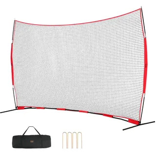 Vevor Barrikaden-Backstop-Netz, Ballsport-Absperrnetz, 507 x 140 x 312 cm Tragbare Übungsausrüstung mit Tragetasche, Schutzschirm für Baseball, Softball, Fußball, Hockey-Training, für den Garten
