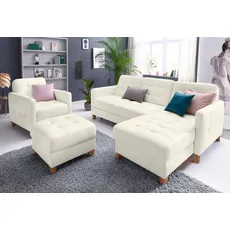exxpo - sofa fashion Ecksofa »Elio, L-Form«, weiß